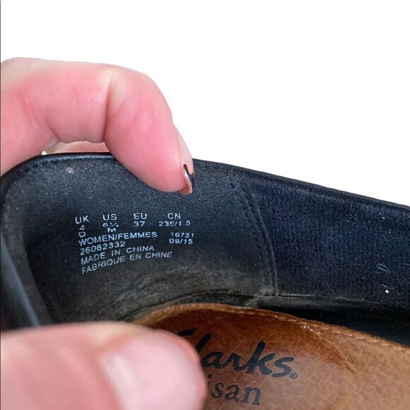 Clarks Artisan Leather Ambyr Joy Pump Heels Black Size 6.5 - Picture 9 of 9